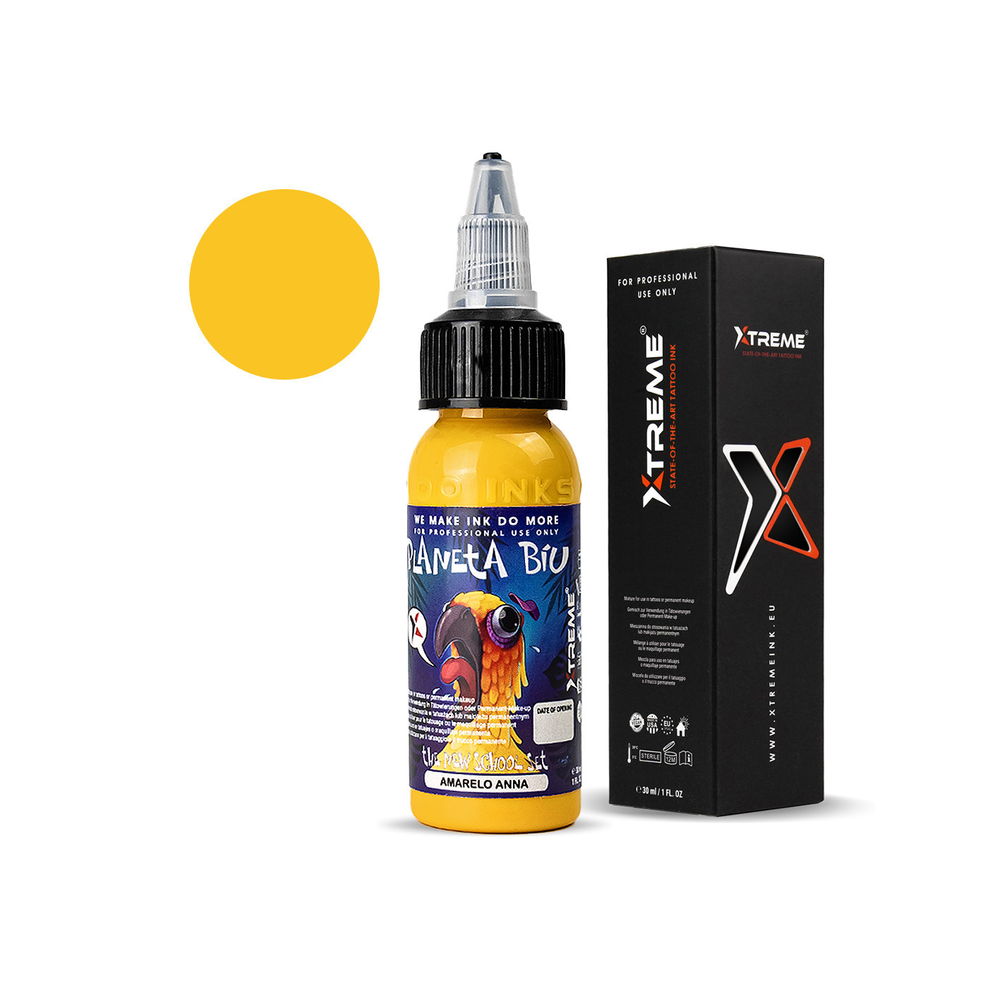 XTreme Ink - PLANETA BIU - Amarelo Anna - 30ml (Reach Compliant) XTreme Ink - PLANETA BIU - Amarelo Anna - 30ml (Reach Compliant)