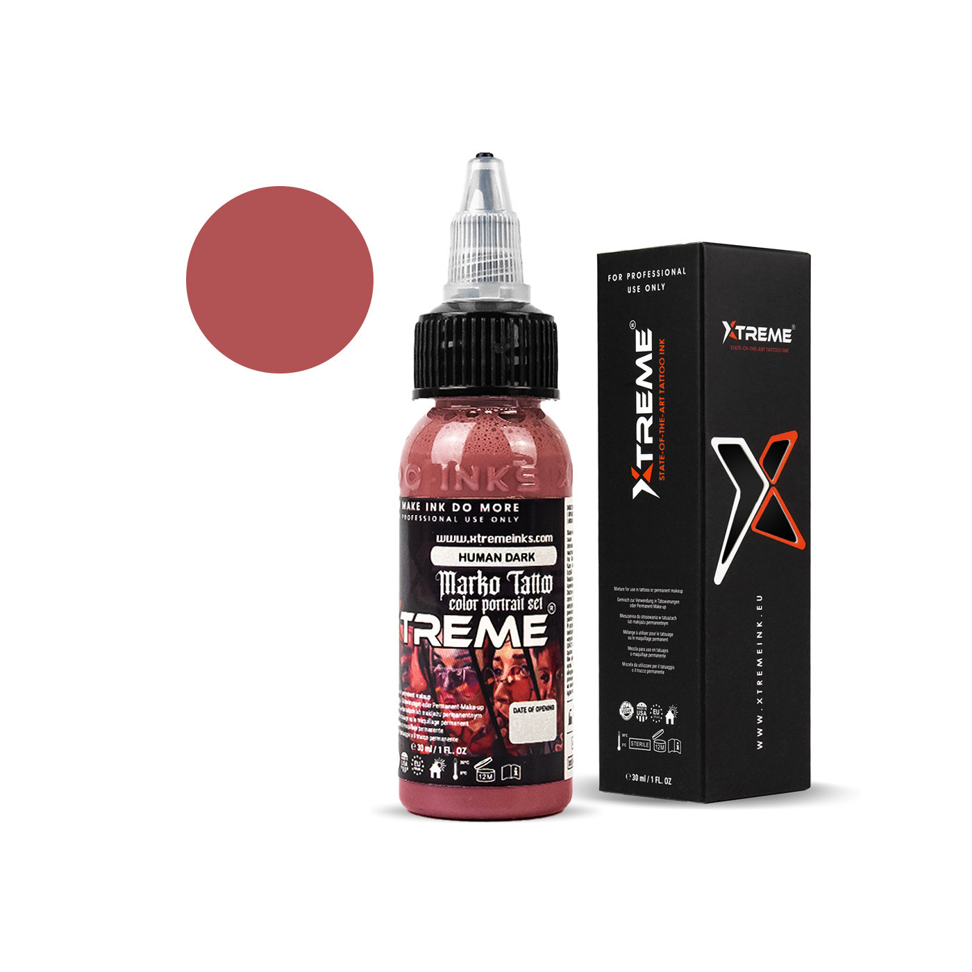 XTreme Ink - MARKO TATTOO - Human Dark - 30ml (Reach Compliant) XTreme Ink - MARKO TATTOO - Human Dark - 30ml (Reach Compliant)