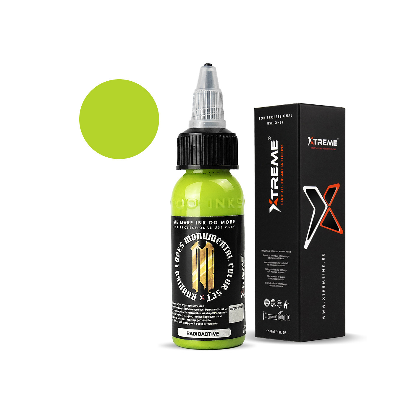 XTreme Ink - RODRIGO LOPES - Radioactive - 30ml (Reach Compliant) XTreme Ink - RODRIGO LOPES - Radioactive - 30ml (Reach Compliant)
