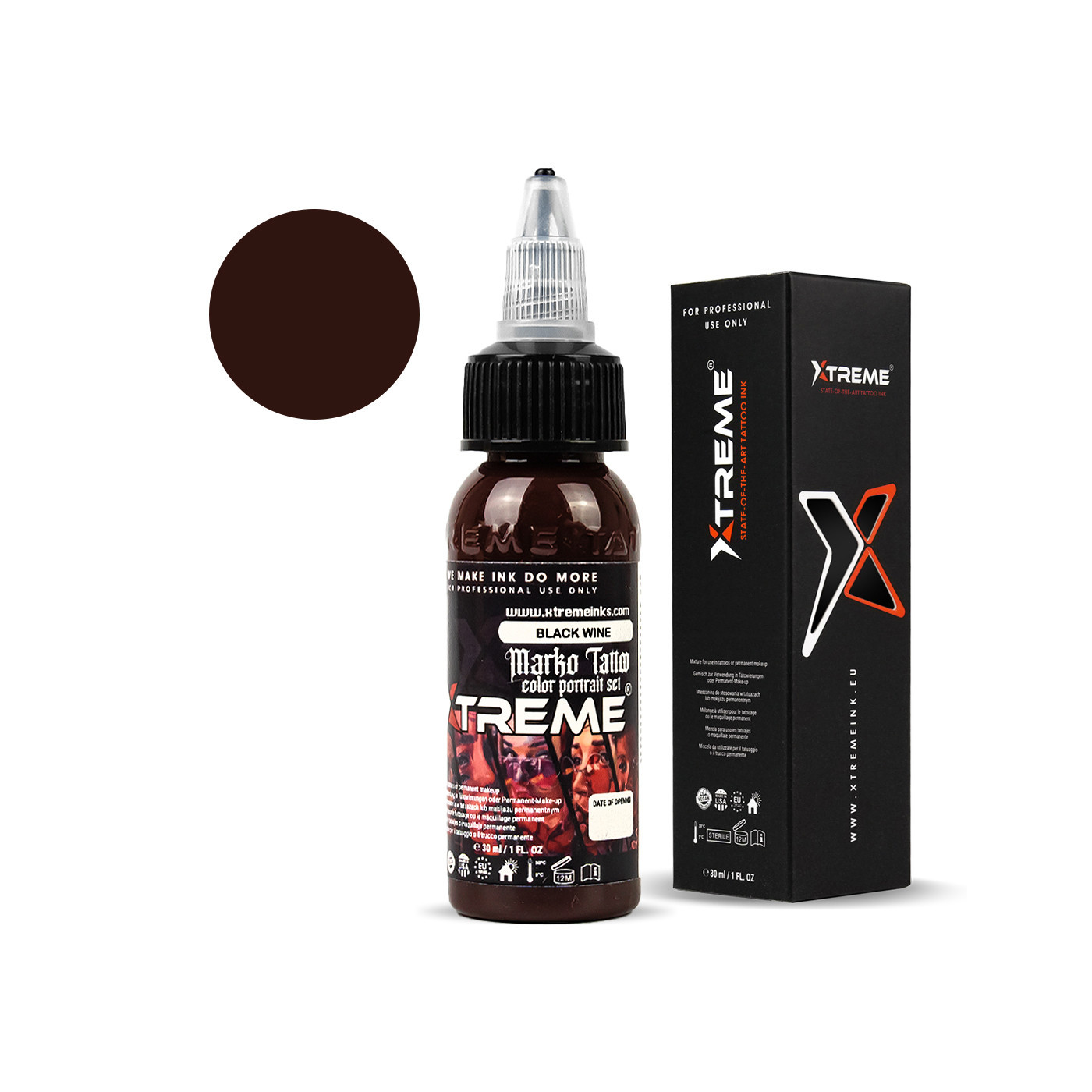 XTreme Ink - MARKO TATTOO - Black Wine  - 30ml (Reach Compliant)