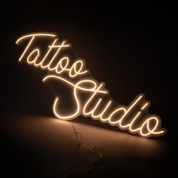 Neon Sign Tattoo Studio Yellow