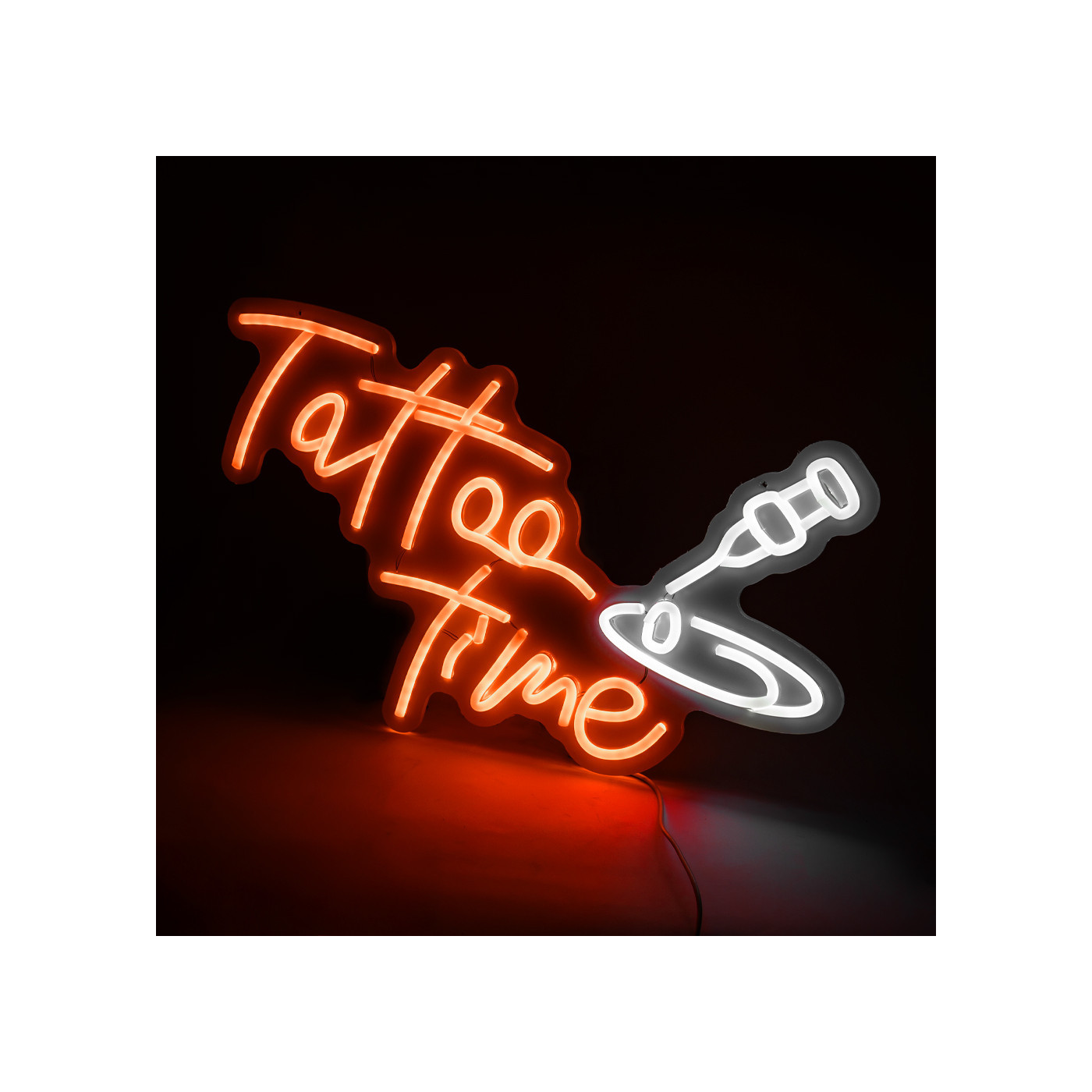 Neon Sign Tattoo Time Orange Neon Sign Tattoo Time Orange