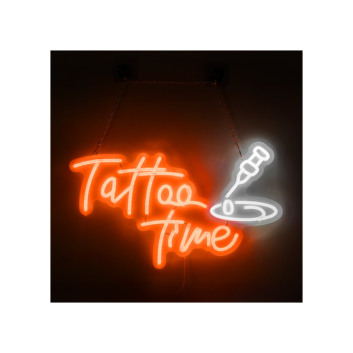 Neon Sign Tattoo Time Orange Neon Sign Tattoo Time Orange