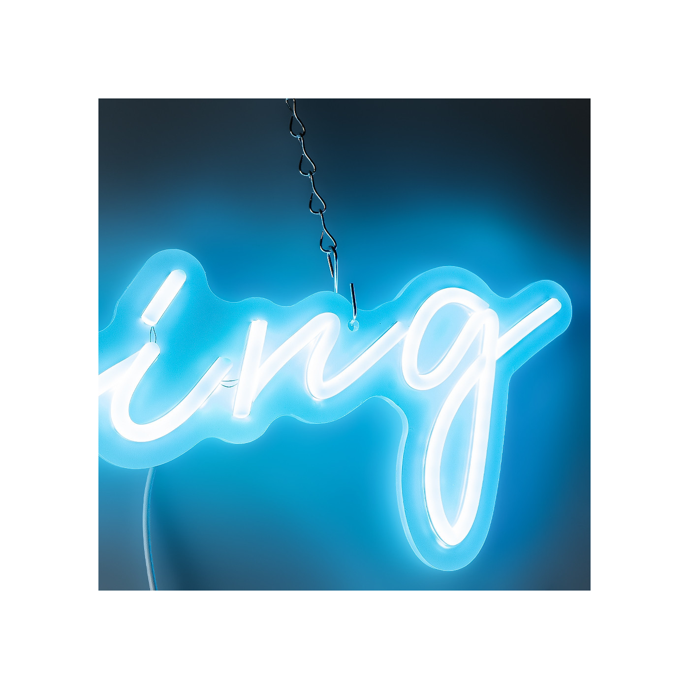 Neon Sign Piercing Blue