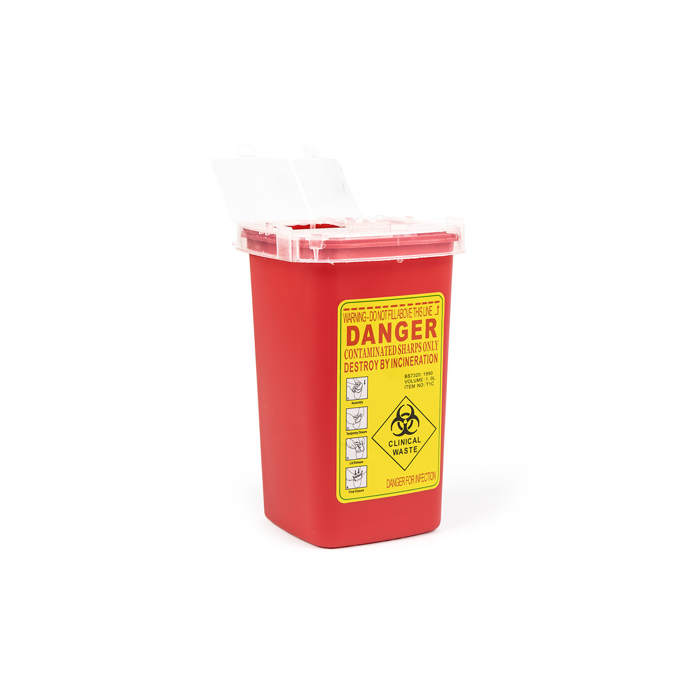 Container for medical waste 1 l red Container for medical waste 1 l red