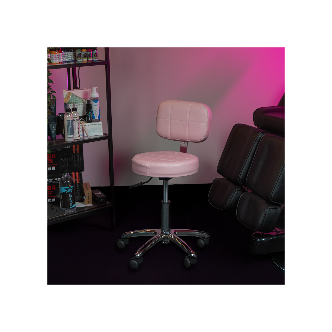 Rotary stool with backrest pink Rotary stool with backrest pink
