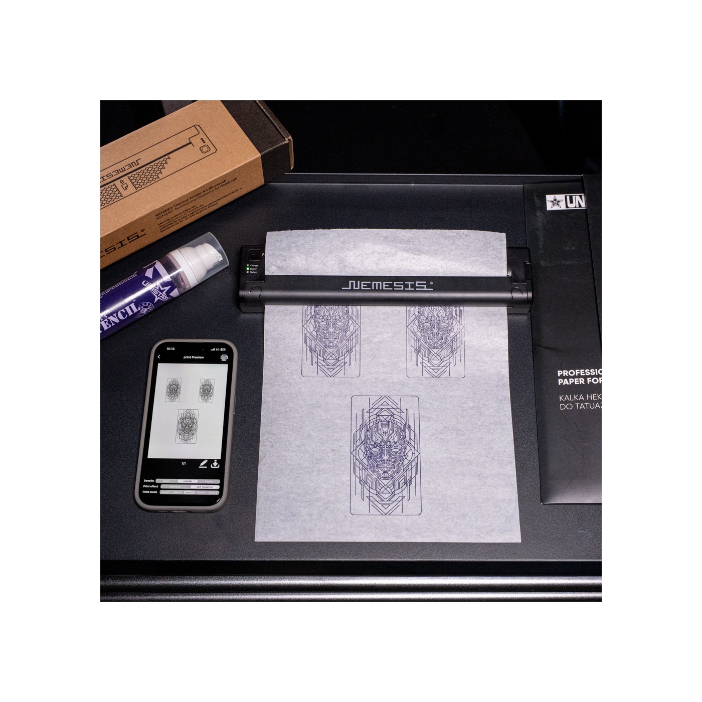 Nemesis Stencil Thermal Printer Wireless & Bluetooth Nemesis Stencil Thermal Printer Wireless & Bluetooth