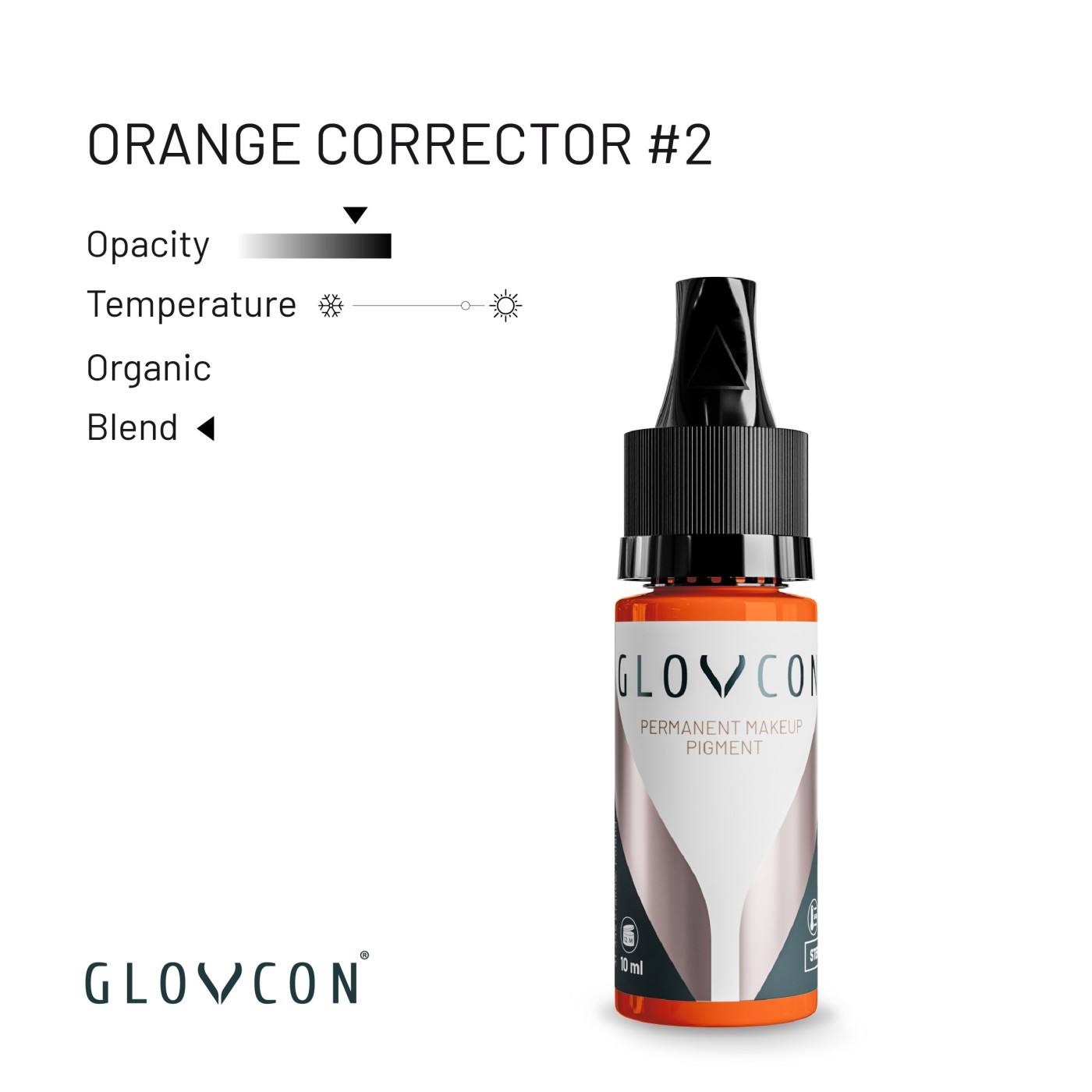 GLOVCON® PMU Pigments - Orange Corrector 2 - 10ml GLOVCON® PMU Pigments - Orange Corrector 2 - 10ml