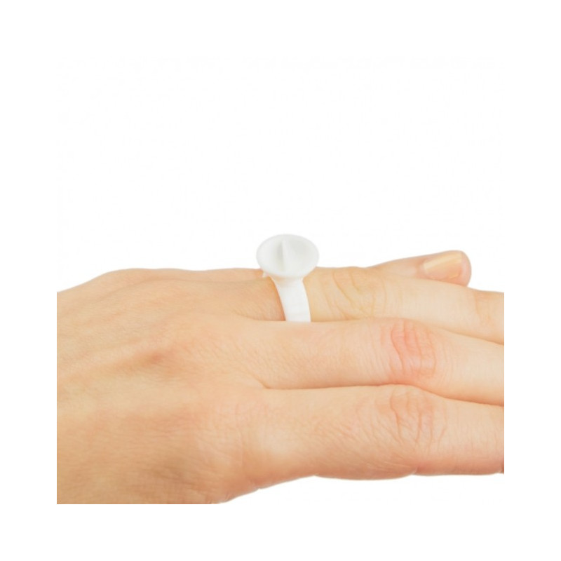 Kubeczki na tusz - pierścionek na palec - DZIELONY - 12 mm / 100 szt.