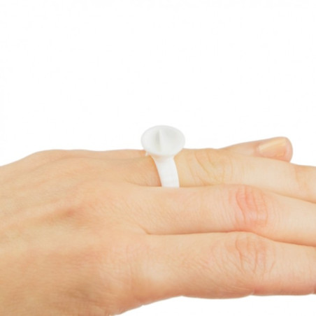 Kubeczki na tusz - pierścionek na palec - DZIELONY - 12 mm / 100 szt.