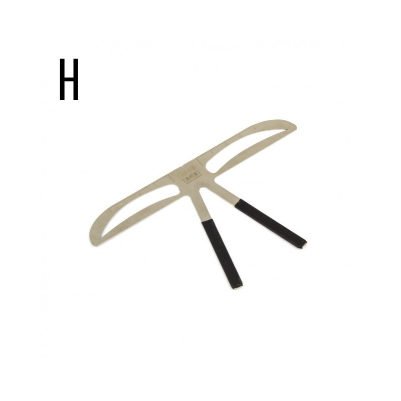 Aluminiowy wzornik/szablon do brwi - 8 rodzajów