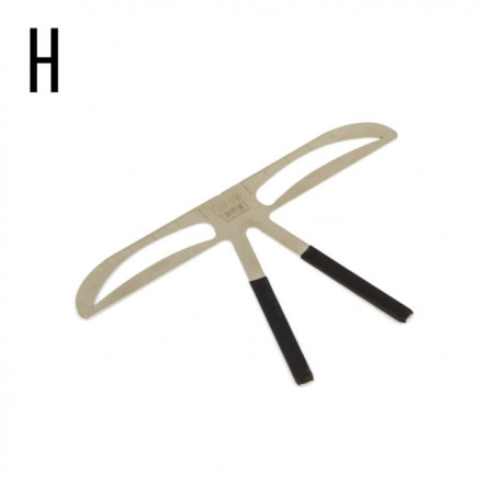 Aluminiowy wzornik/szablon do brwi - 8 rodzajów