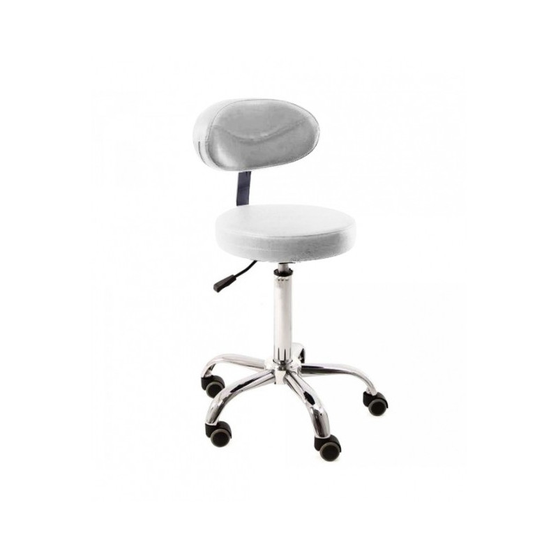 TWIST White Taboret obrotowy z oparciem