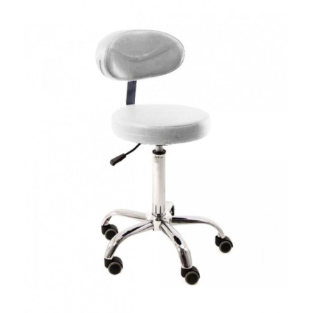 TWIST White Taboret obrotowy z oparciem