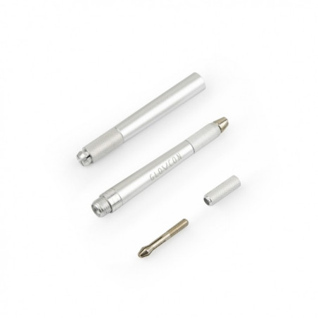 MICROBLADING Pen GLOVCON® - Dwustronny Aluminium - Rozkręcany