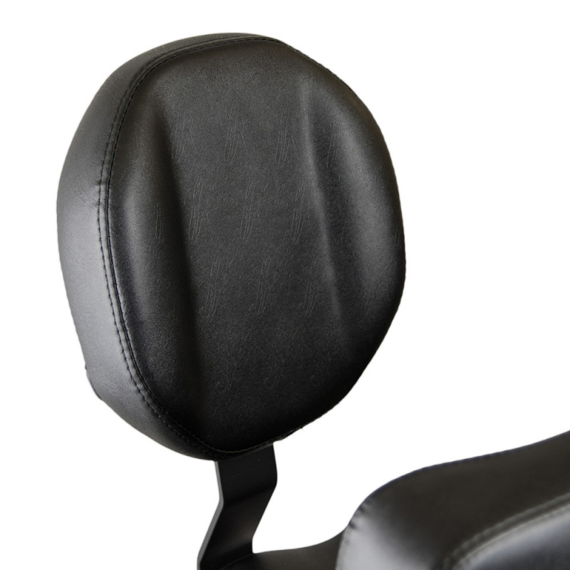 Regulowany taboret obrotowy z podparciem na klatkę BLACK