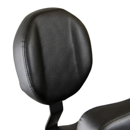 Regulowany taboret obrotowy z podparciem na klatkę BLACK