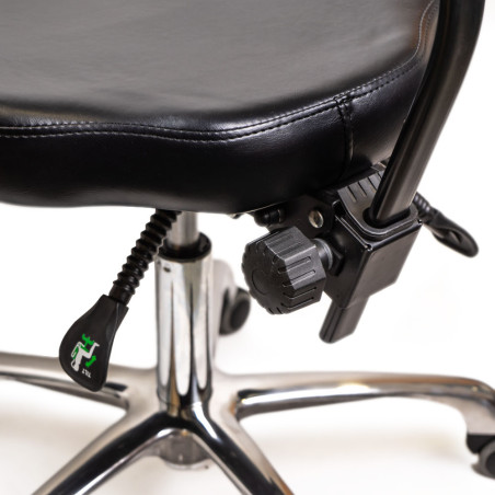 ERGON PRO Adjustable swivel stool with backrest - Black
