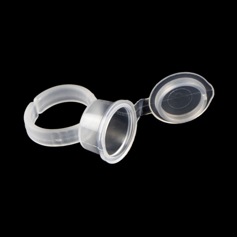 Kubeczki na tusz - pierścionek na palec ZAMYKANY 11mm / 50szt
