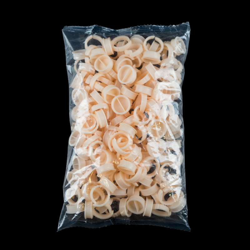 Kubeczki na tusz - pierścionek na palec SILIKONOWE DZIELONY 13mm / 100szt