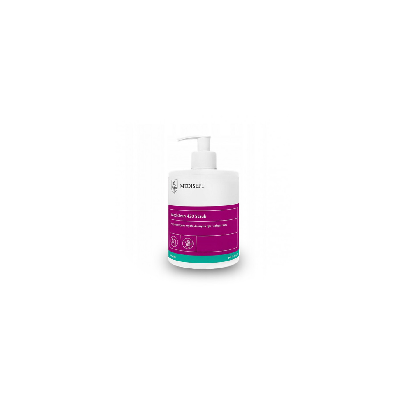 Mydło antybakteryjne MEDISEPT Mediclean 420 Scrub 500ml Mydło antybakteryjne MEDISEPT Mediclean 420 Scrub 500ml