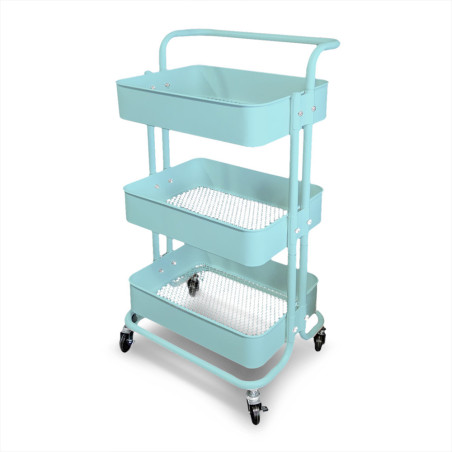 Mobile assistant with 3 shelves - Turquise