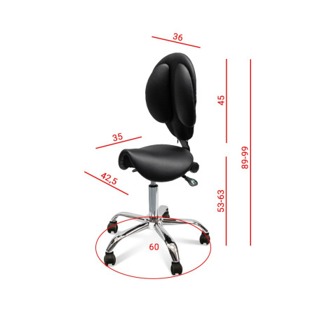 LUNG PRO - Rotary stool Premium Black