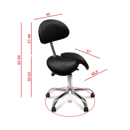 ALLOT BACK PRO - Rotary stool with support