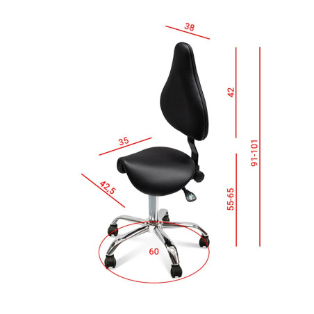 BEAD PRO - Taboret obrotowy Premium Black