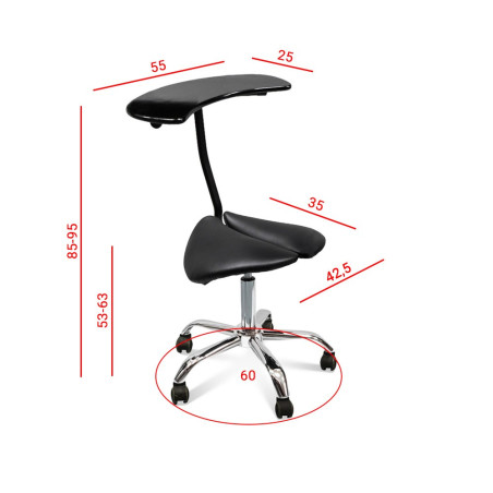 PILLAR PRO - Rotary stool Premium Black