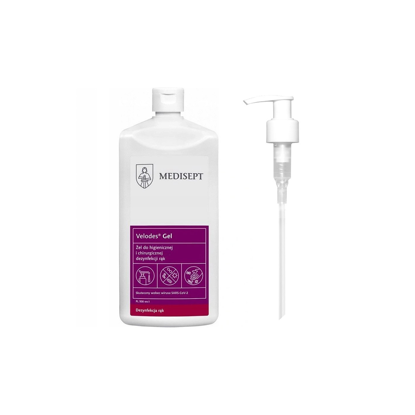 Żel do dezynfekcji skóry MEDISEPT Velodes Gel 500ml Żel do dezynfekcji skóry MEDISEPT Velodes Gel 500ml